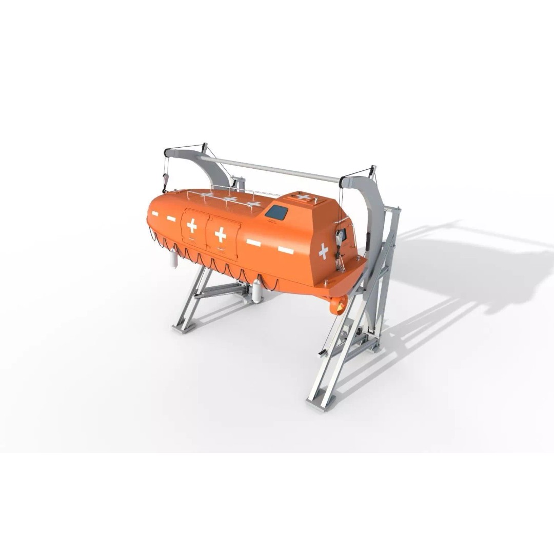Conventional Lifeboat 3D Model – Low Poly PBR Game Asset, FBX - View 2