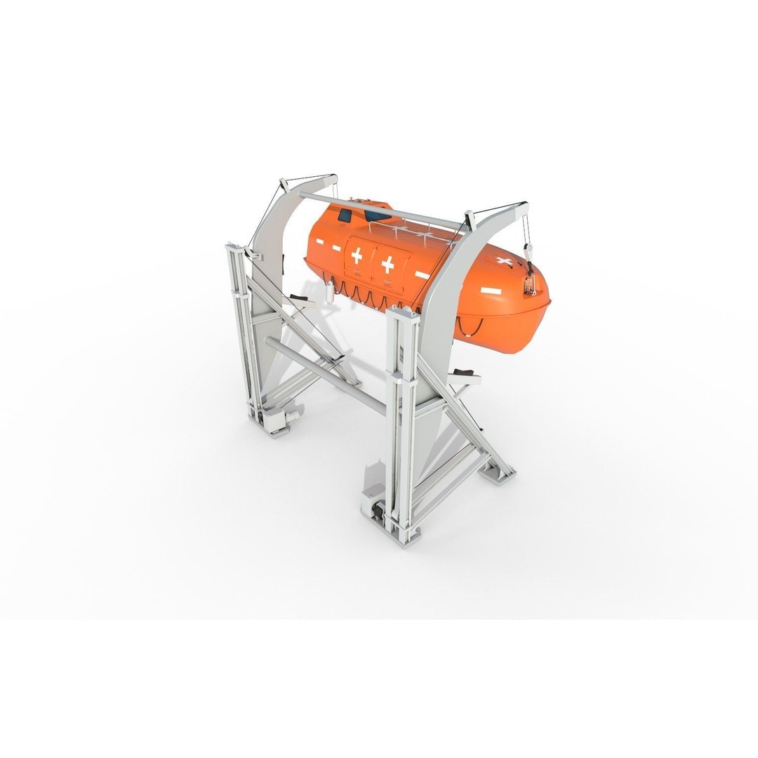 Conventional Lifeboat 3D Model – Low Poly PBR Game Asset, FBX - View 5