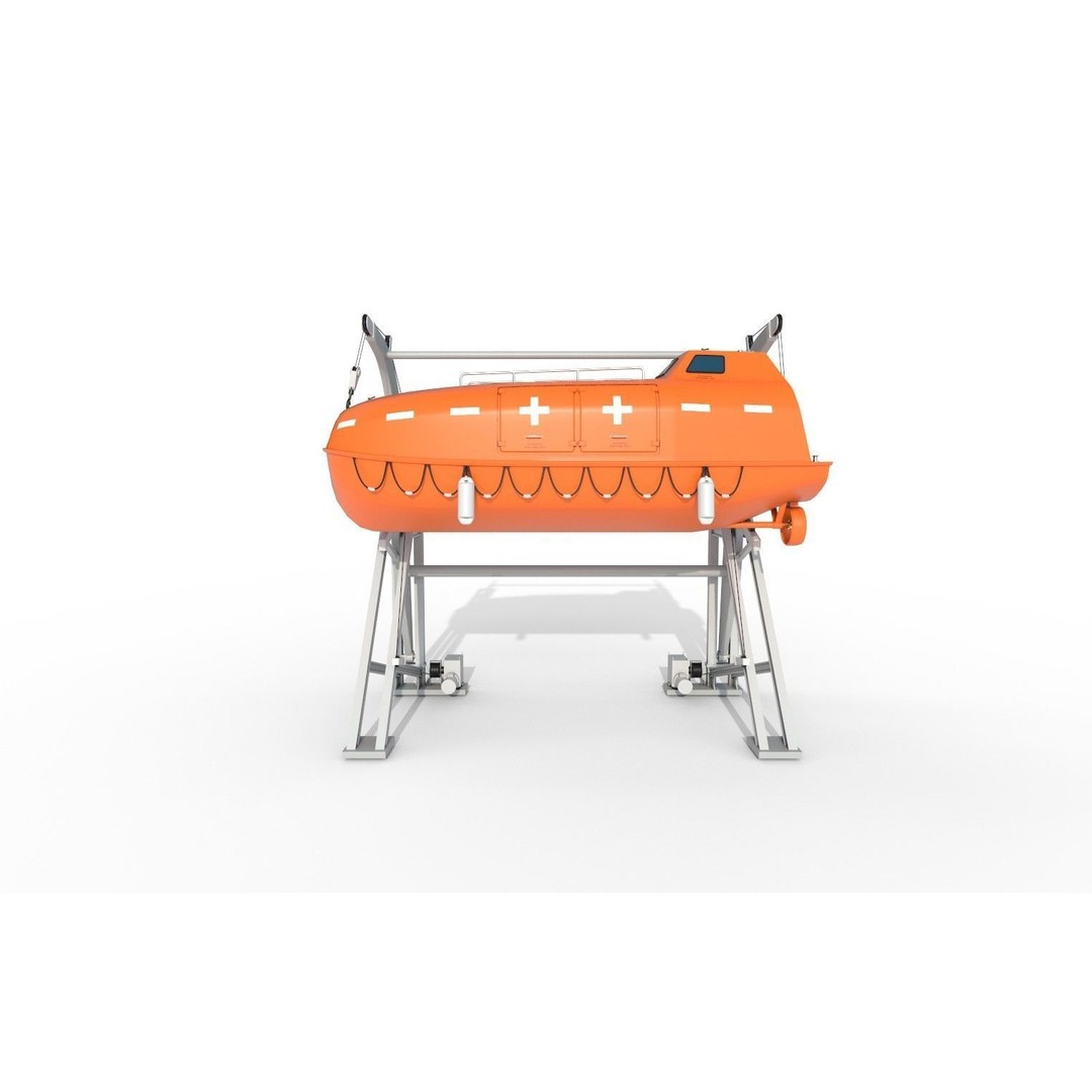 Conventional Lifeboat 3D Model – Low Poly PBR Game Asset, FBX - View 6