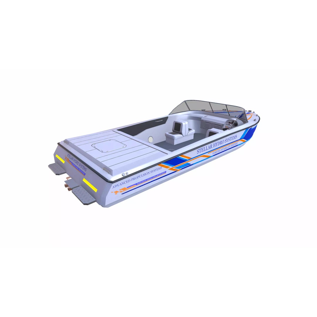 Speedboat 3D Model – Low Poly PBR Game Asset, FBX, OBJ - View 10