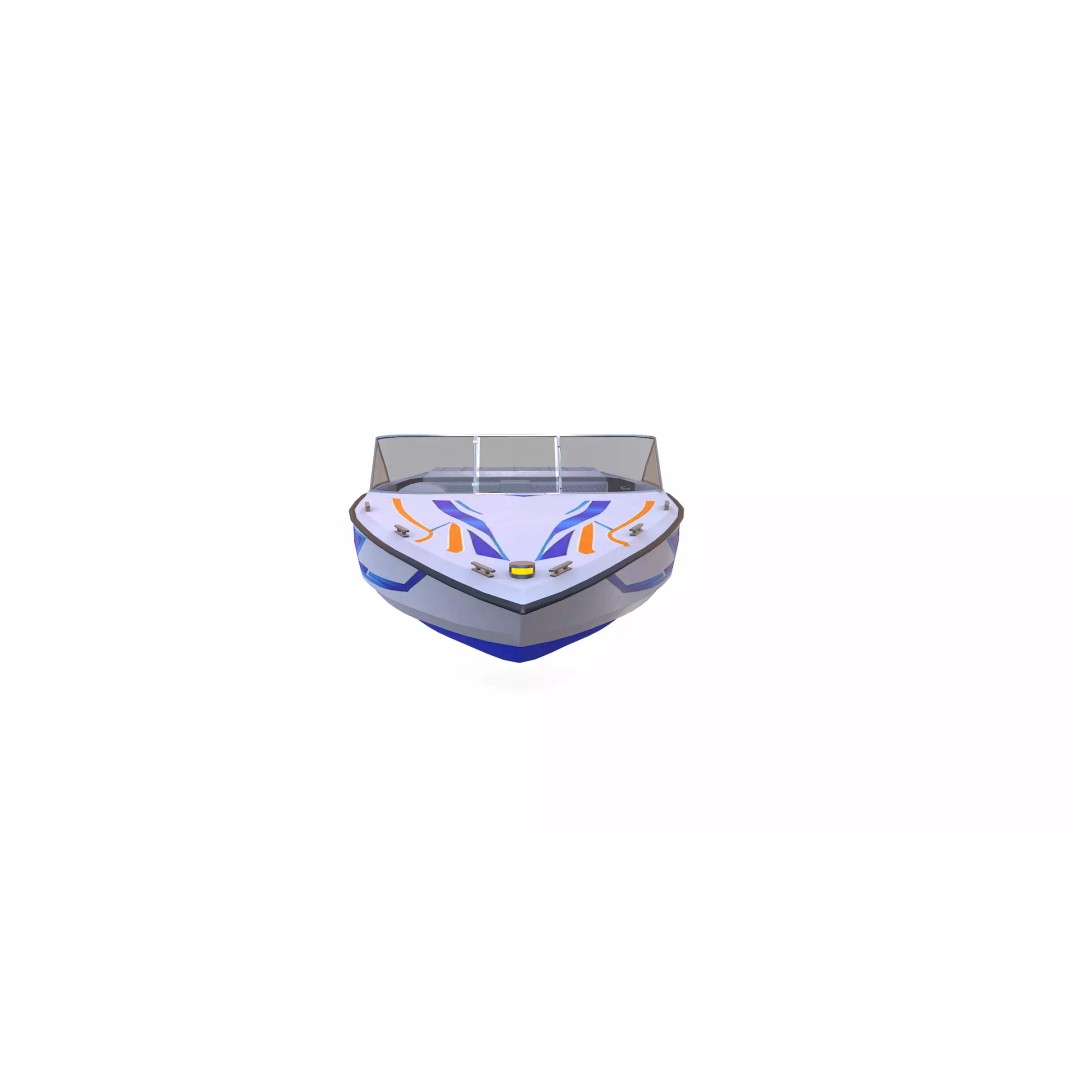 Speedboat 3D Model – Low Poly PBR Game Asset, FBX, OBJ - View 14