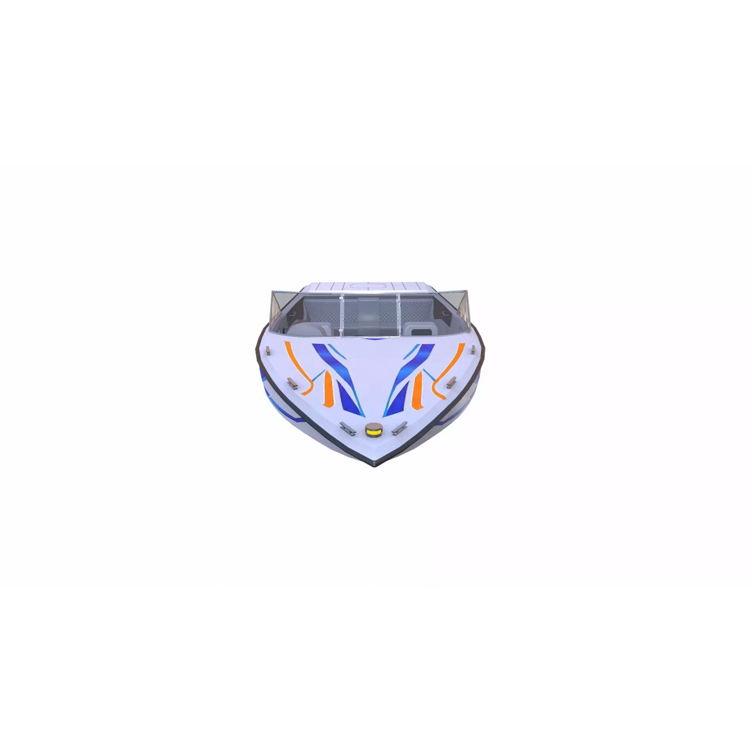 Speedboat 3D Model – Low Poly PBR Game Asset, FBX, OBJ - View 15