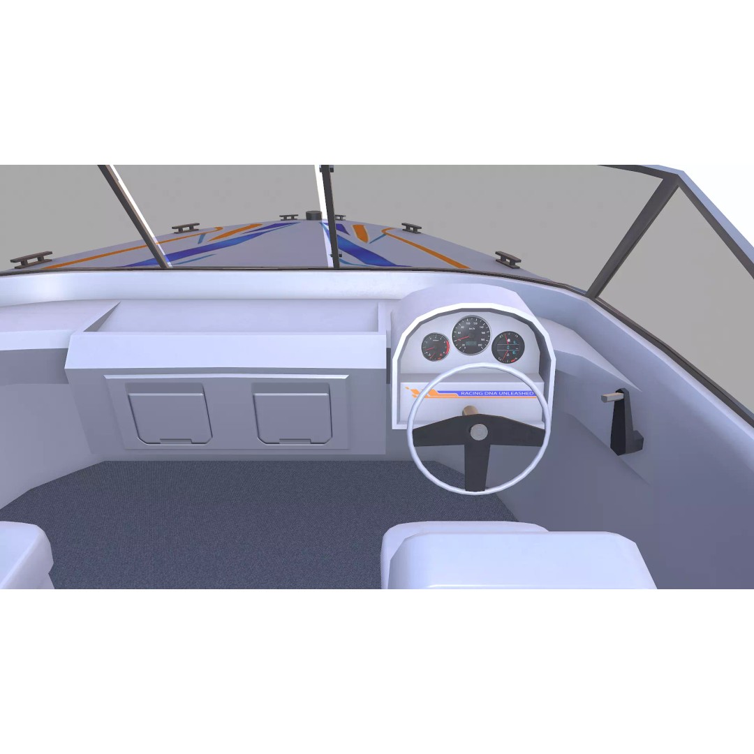 Speedboat 3D Model – Low Poly PBR Game Asset, FBX, OBJ - View 18
