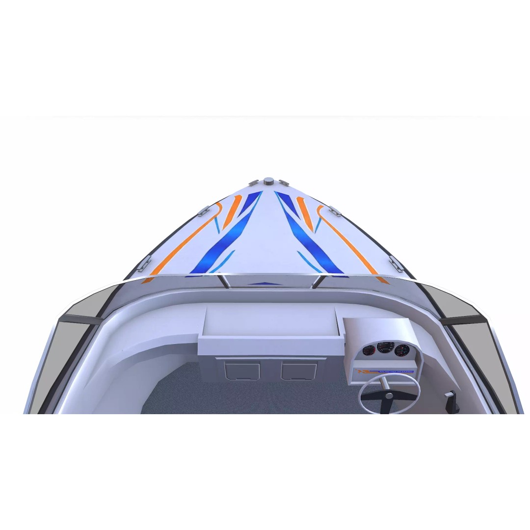 Speedboat 3D Model – Low Poly PBR Game Asset, FBX, OBJ - View 23