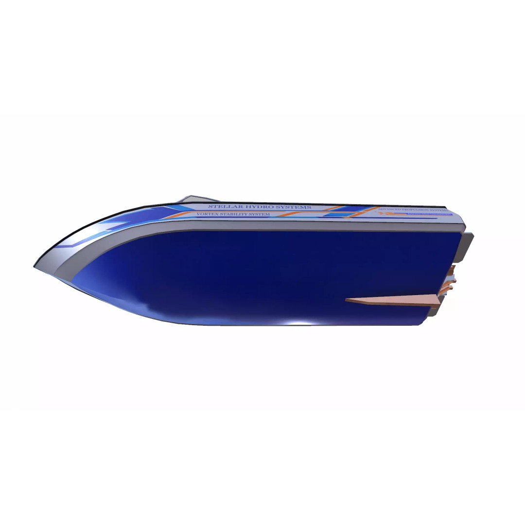 Speedboat 3D Model – Low Poly PBR Game Asset, FBX, OBJ - View 25