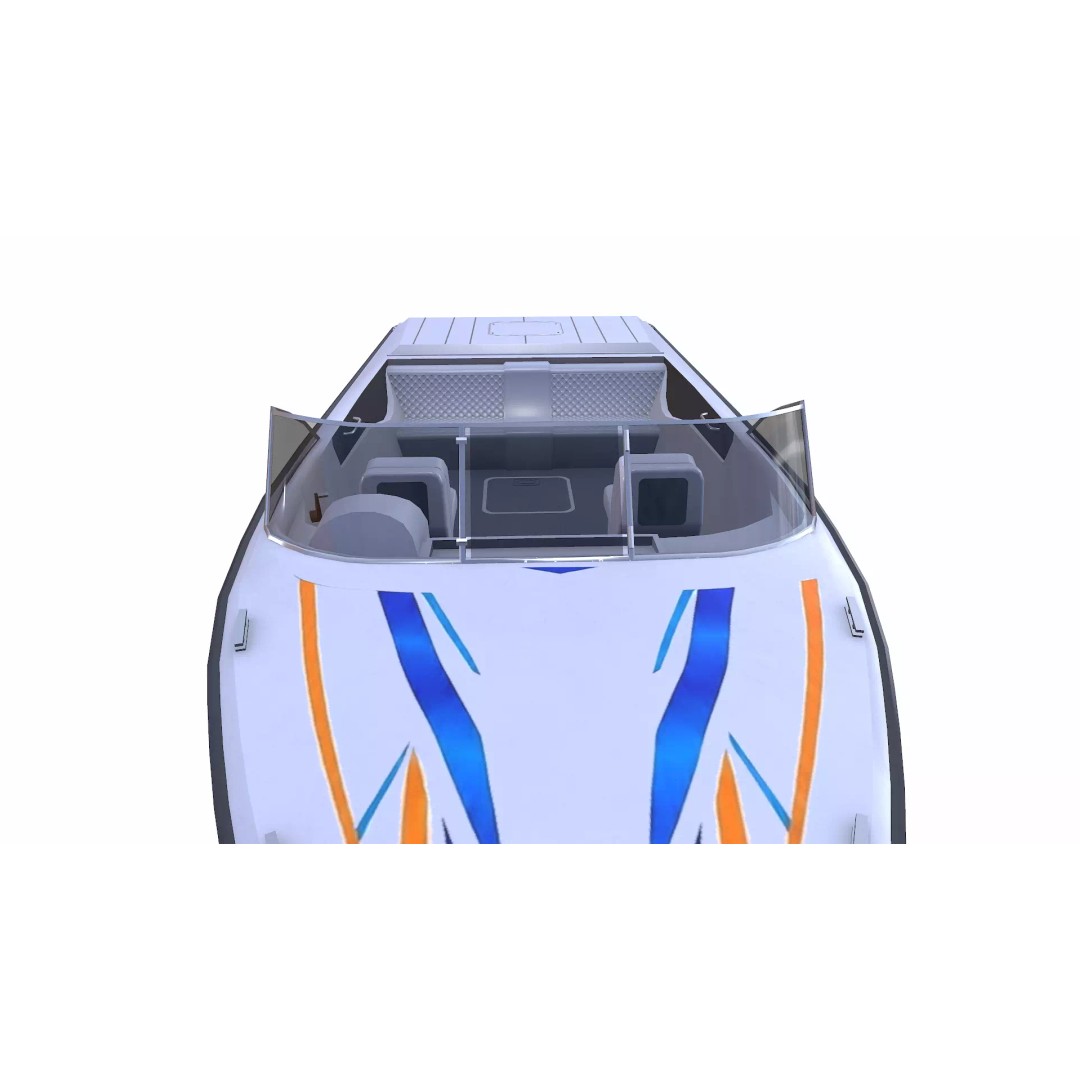 Speedboat 3D Model – Low Poly PBR Game Asset, FBX, OBJ - View 27