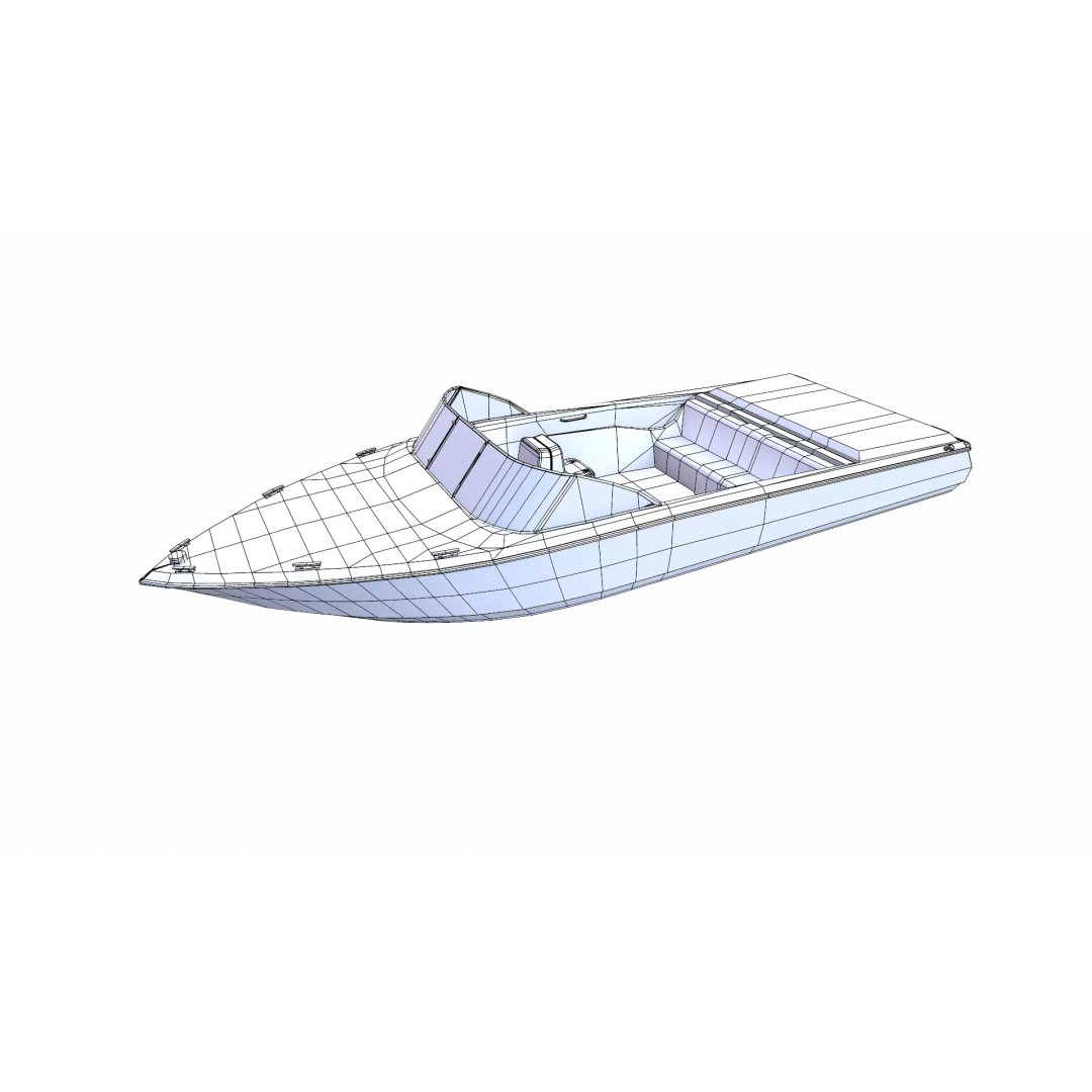 Speedboat 3D Model – Low Poly PBR Game Asset, FBX, OBJ - View 30