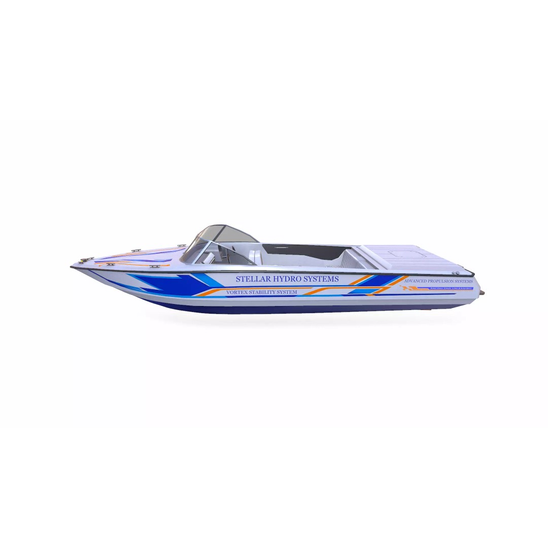 Speedboat 3D Model – Low Poly PBR Game Asset, FBX, OBJ - View 5