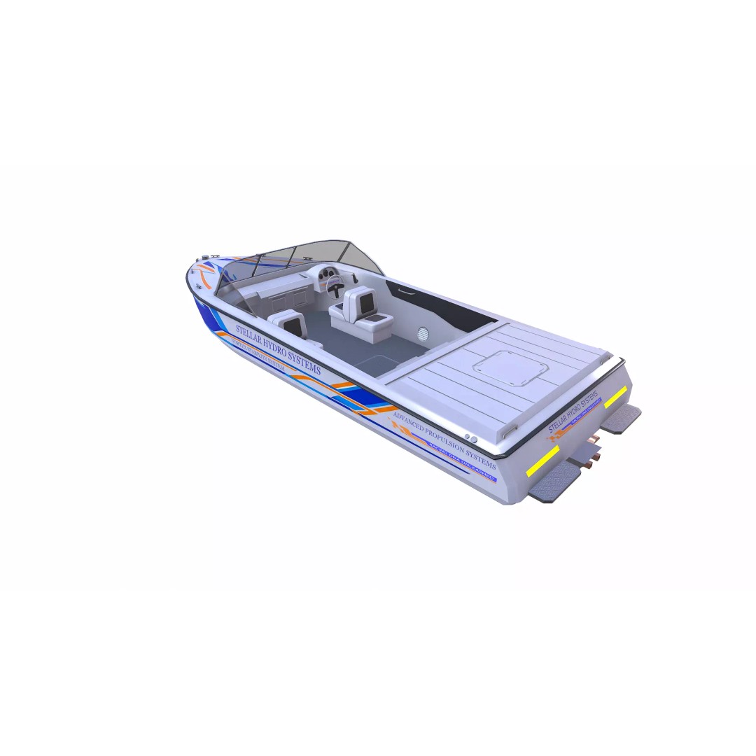 Speedboat 3D Model – Low Poly PBR Game Asset, FBX, OBJ - View 6