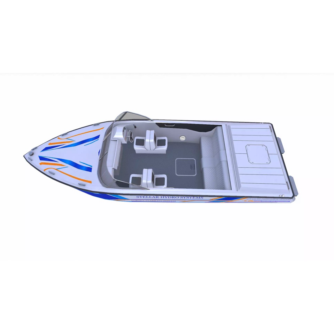 Speedboat 3D Model – Low Poly PBR Game Asset, FBX, OBJ - View 7