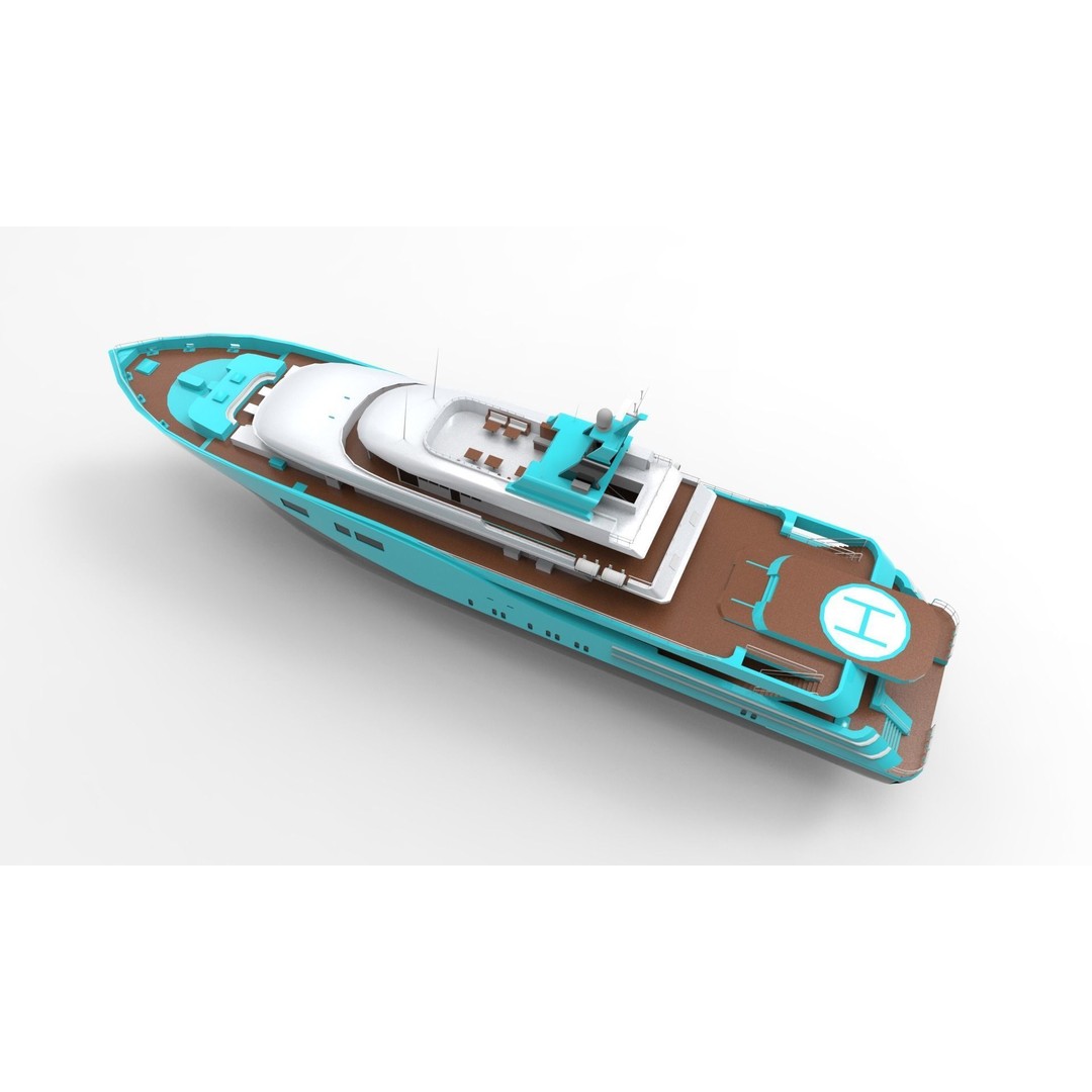 Luxury Yacht 3D Model – High Poly Vessel with PBR Textures, FBX
