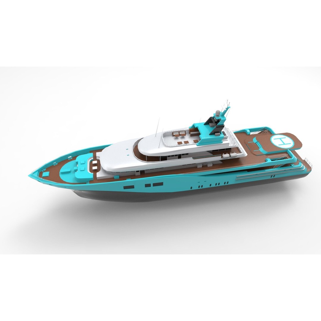 Luxury Yacht 3D Model – High Poly Vessel with PBR Textures, FBX - View 10