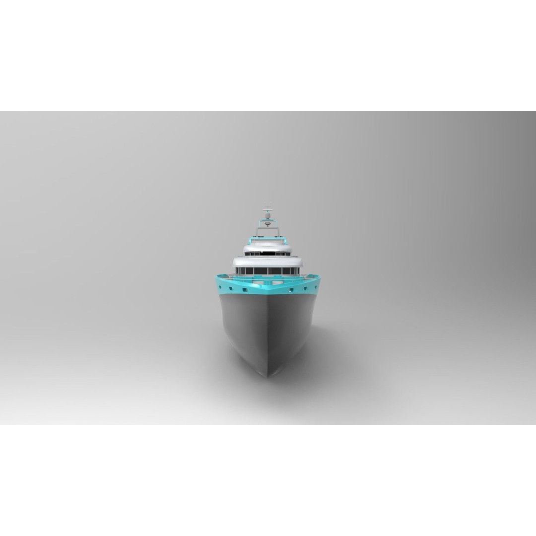 Luxury Yacht 3D Model – High Poly Vessel with PBR Textures, FBX - View 3