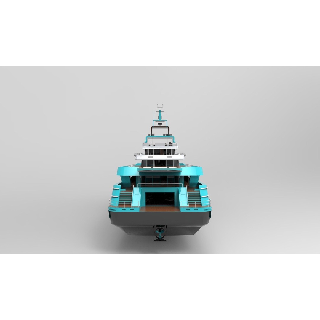 Luxury Yacht 3D Model – High Poly Vessel with PBR Textures, FBX - View 4
