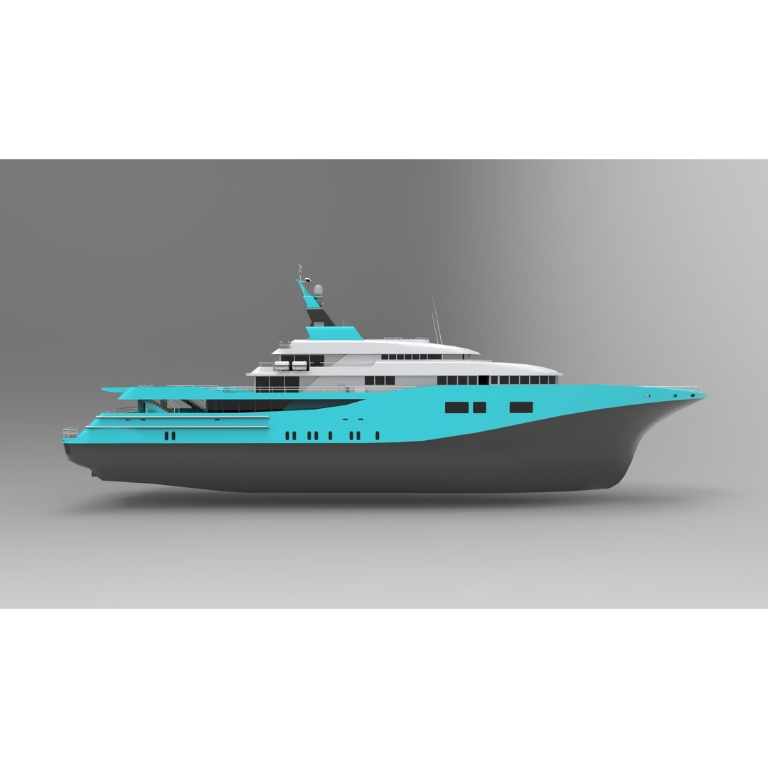 Luxury Yacht 3D Model – High Poly Vessel with PBR Textures, FBX - View 5