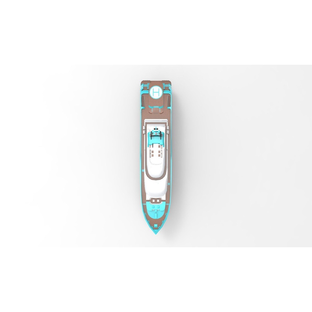 Luxury Yacht 3D Model – High Poly Vessel with PBR Textures, FBX - View 7