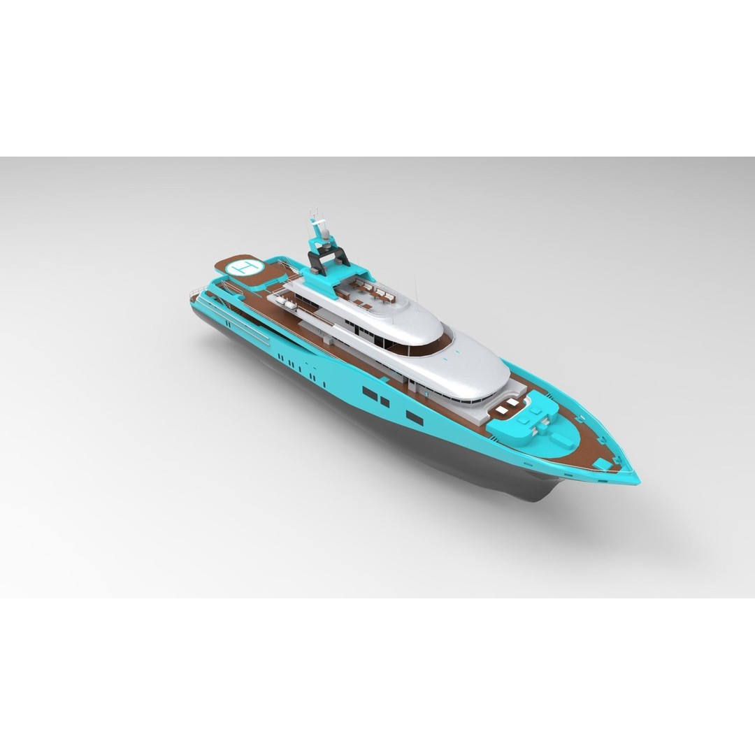 Luxury Yacht 3D Model – High Poly Vessel with PBR Textures, FBX - View 8