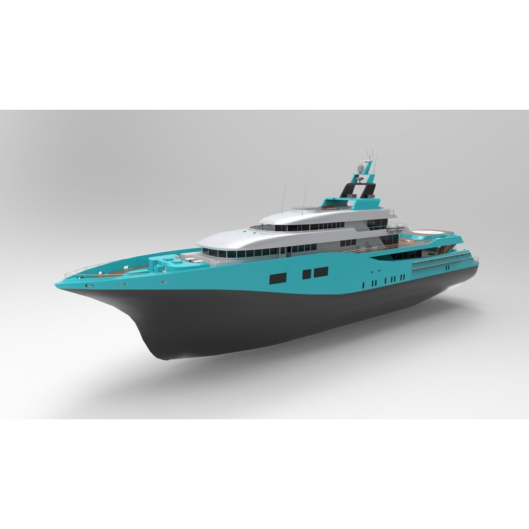 Luxury Yacht 3D Model – High Poly Vessel with PBR Textures, FBX - View 9