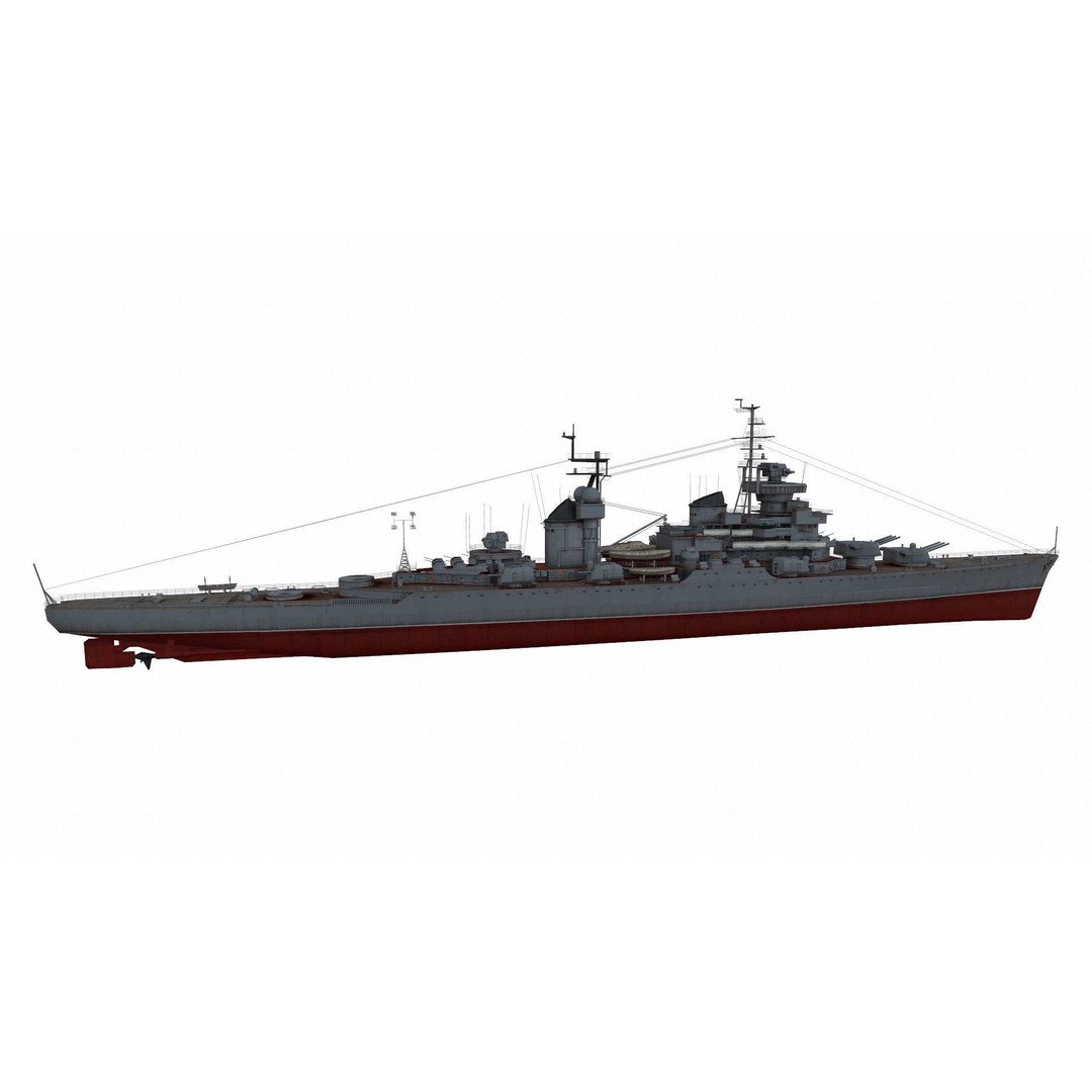 Sverdlov-Class Cruiser 3D Model – Low Poly Game Ready Asset, FBX, Blender - View 4