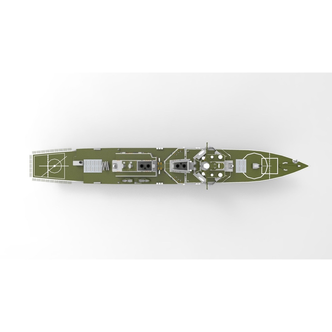 DDG-51 Arleigh Burke Class Destroyer 3D Model – Low Poly Game Asset, FBX