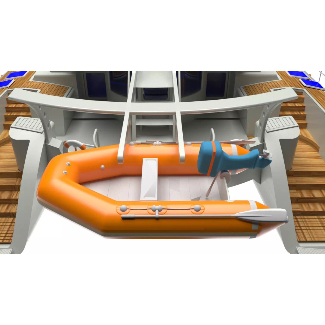 Cruising Catamaran Sailboat 3D Model – Realistic Marine Asset, FBX, OBJ - View 10