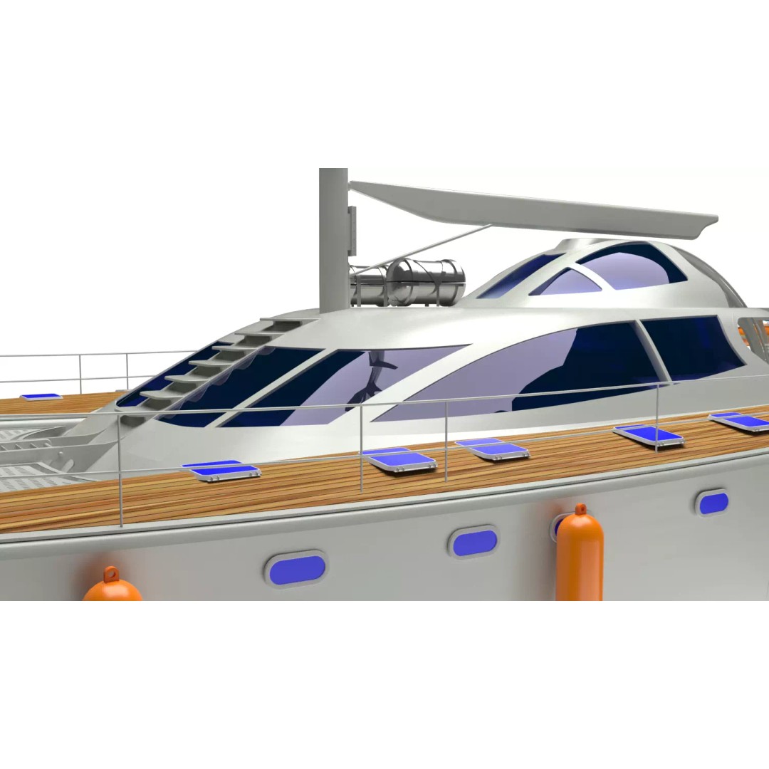 Cruising Catamaran Sailboat 3D Model – Realistic Marine Asset, FBX, OBJ - View 12
