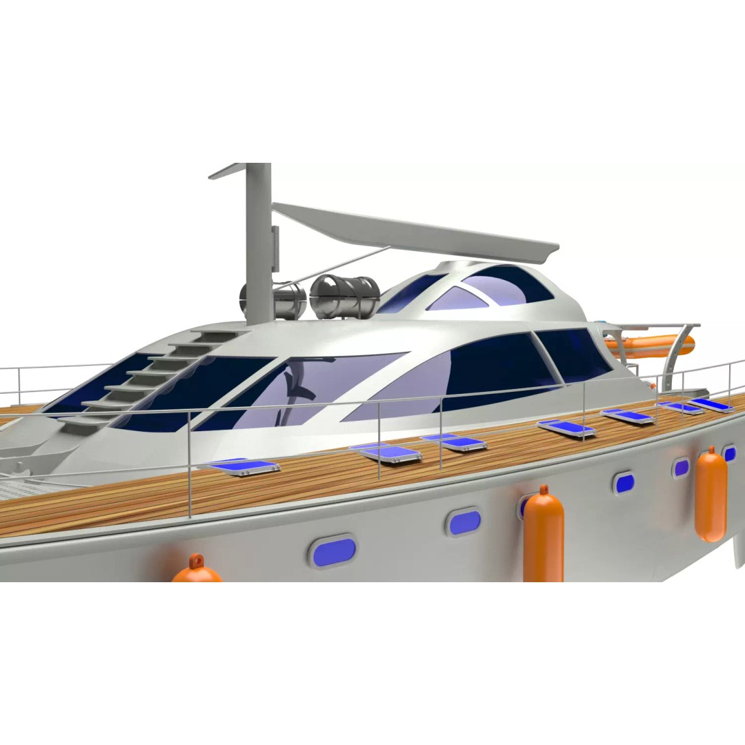 Cruising Catamaran Sailboat 3D Model – Realistic Marine Asset, FBX, OBJ - View 3