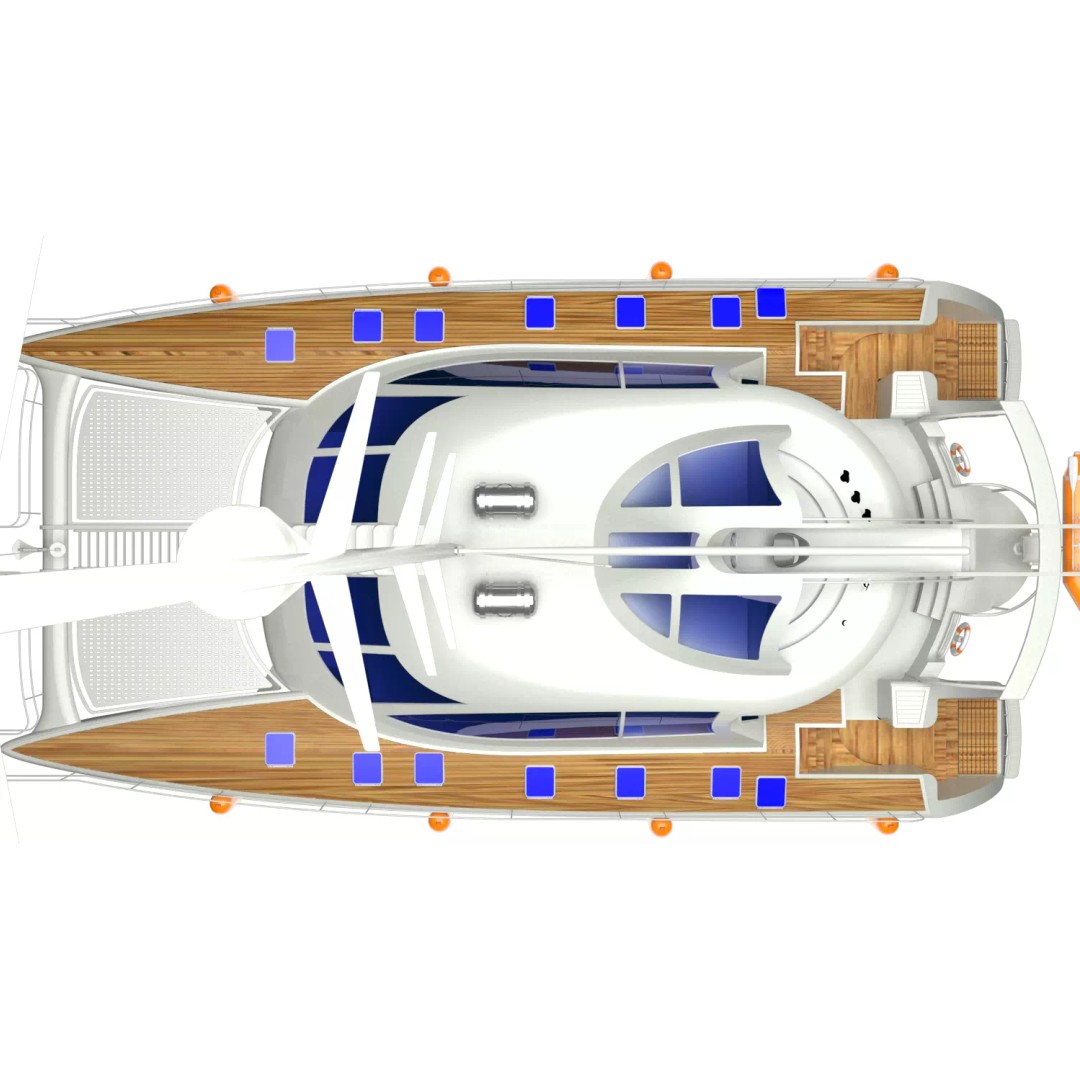 Cruising Catamaran Sailboat 3D Model – Realistic Marine Asset, FBX, OBJ - View 6