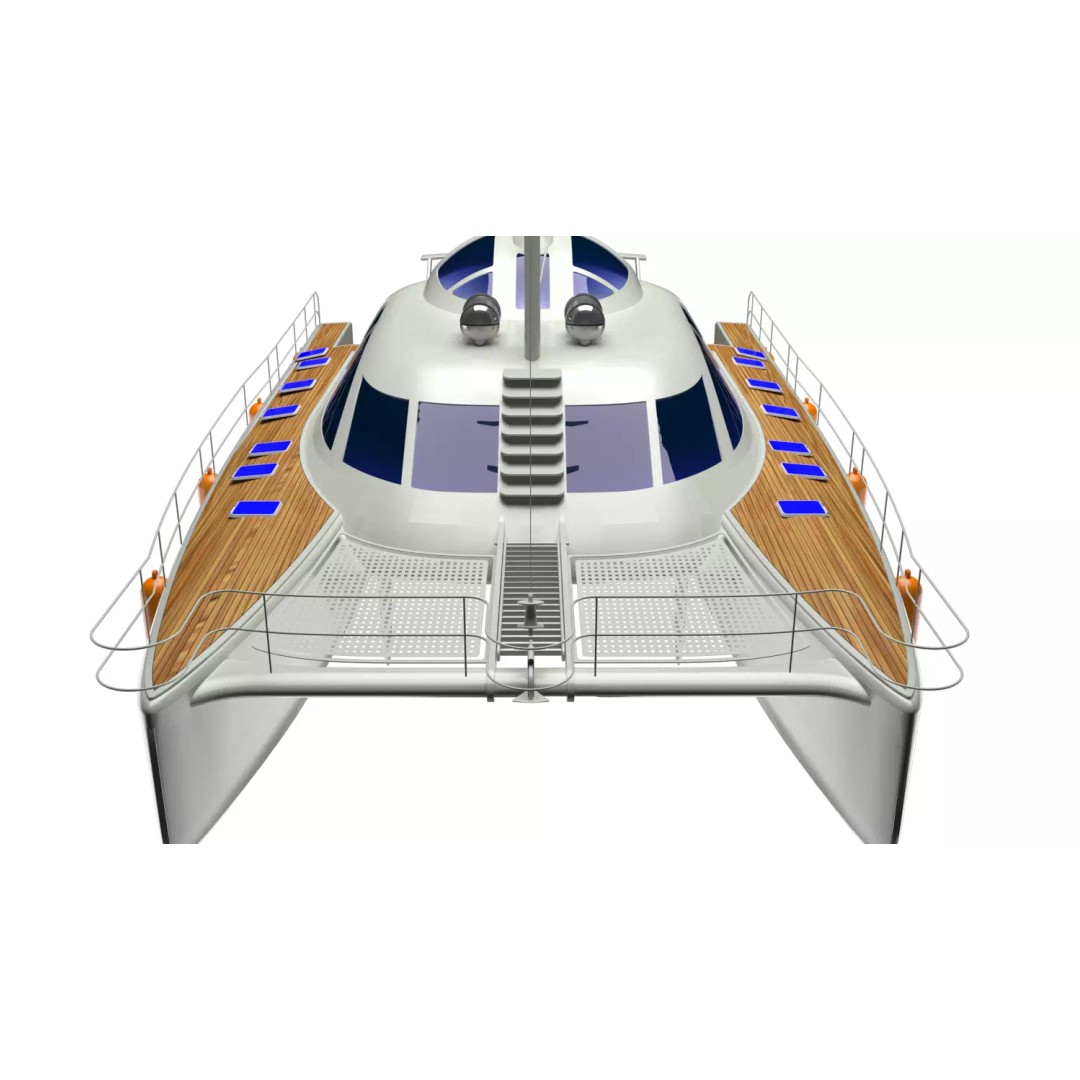 Cruising Catamaran Sailboat 3D Model – Realistic Marine Asset, FBX, OBJ - View 9