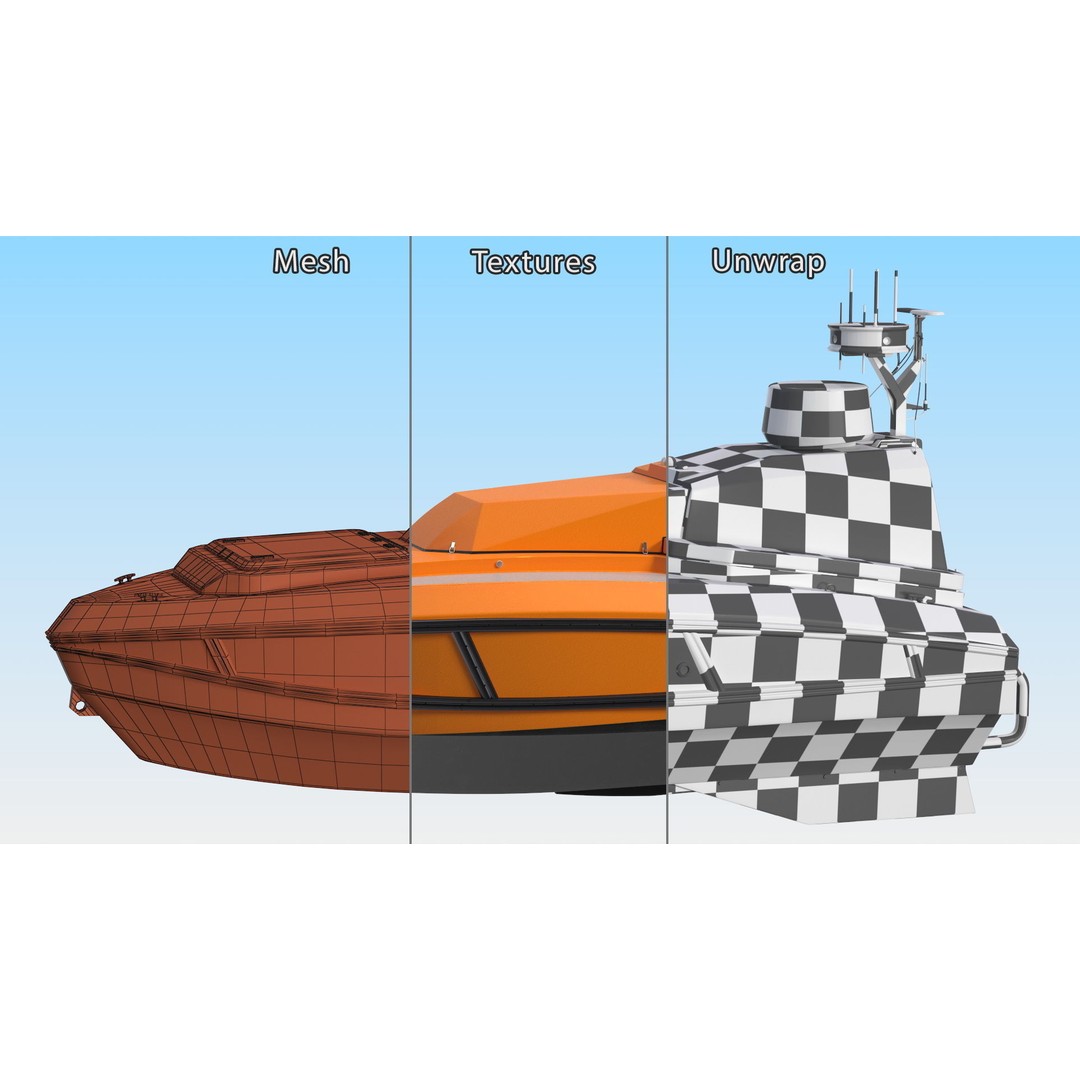 Unmanned Surface Vehicle 3D Model – High Poly PBR Watercraft for Animation - View 17