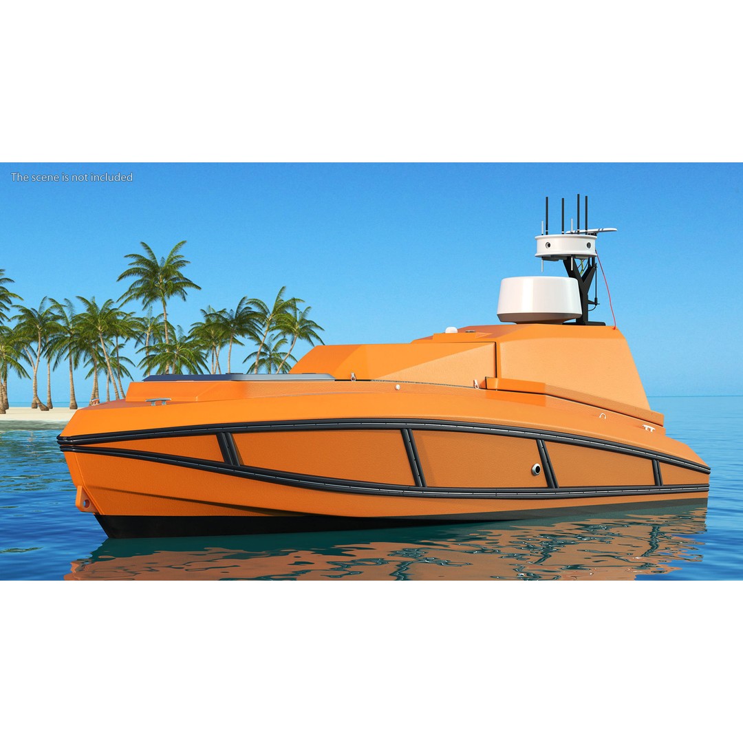 Unmanned Surface Vehicle 3D Model – High Poly PBR Watercraft for Animation - View 2