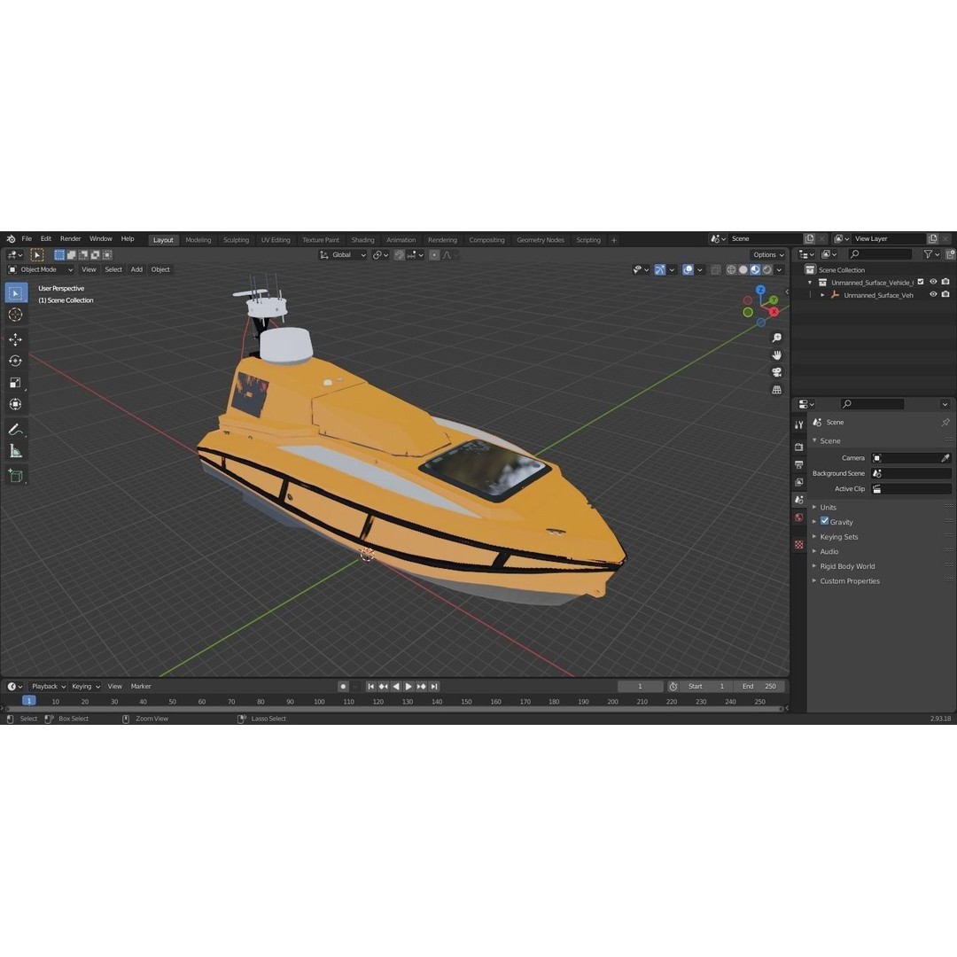 Unmanned Surface Vehicle 3D Model – High Poly PBR Watercraft for Animation - View 25