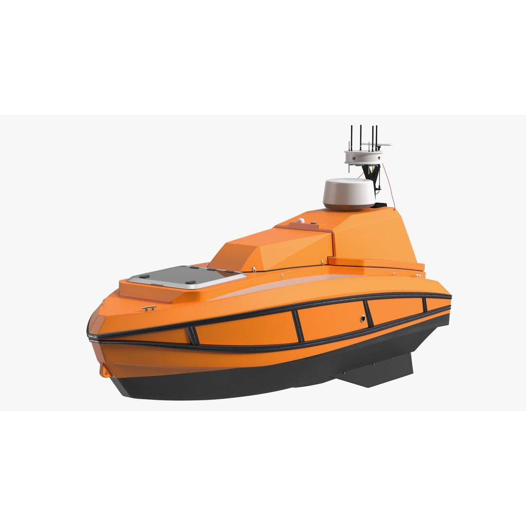 Unmanned Surface Vehicle 3D Model – High Poly PBR Watercraft for Animation - View 3
