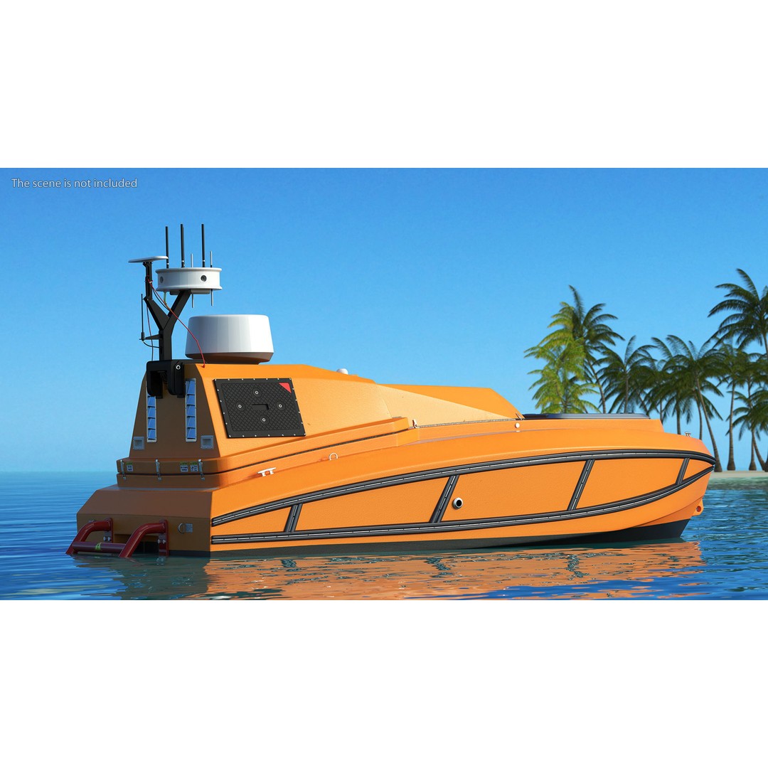 Unmanned Surface Vehicle 3D Model – High Poly PBR Watercraft for Animation - View 4