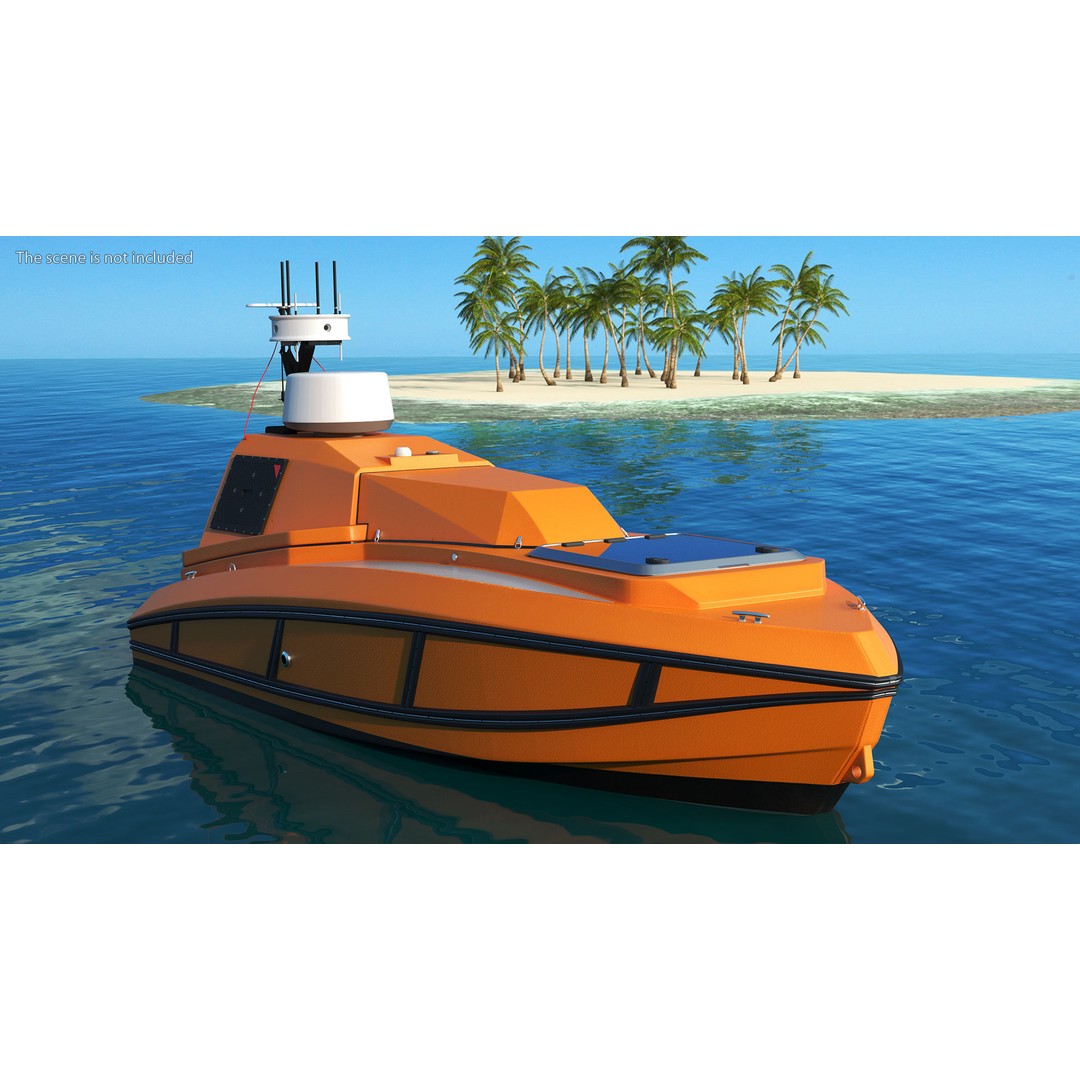 Unmanned Surface Vehicle 3D Model – High Poly PBR Watercraft for Animation - View 5