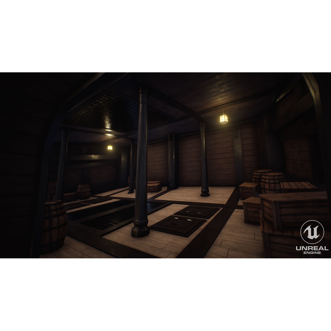 Galeon Ship 3D Model – Low Poly Game Ready, PBR Textures, FBX - View 9