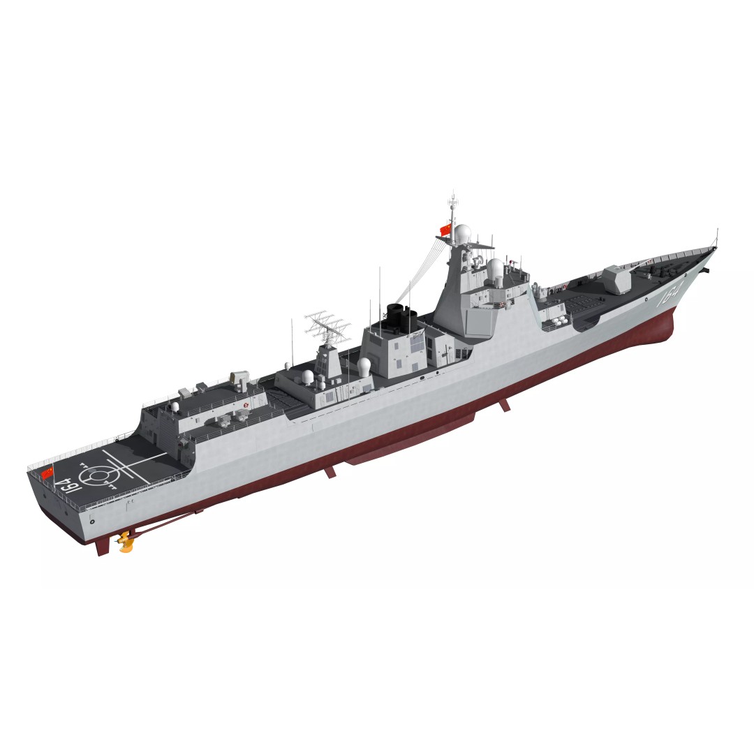 Type 052D Guided-Missile Destroyer 3D Model – High Poly Military Watercraft, FBX, OBJ - View 10