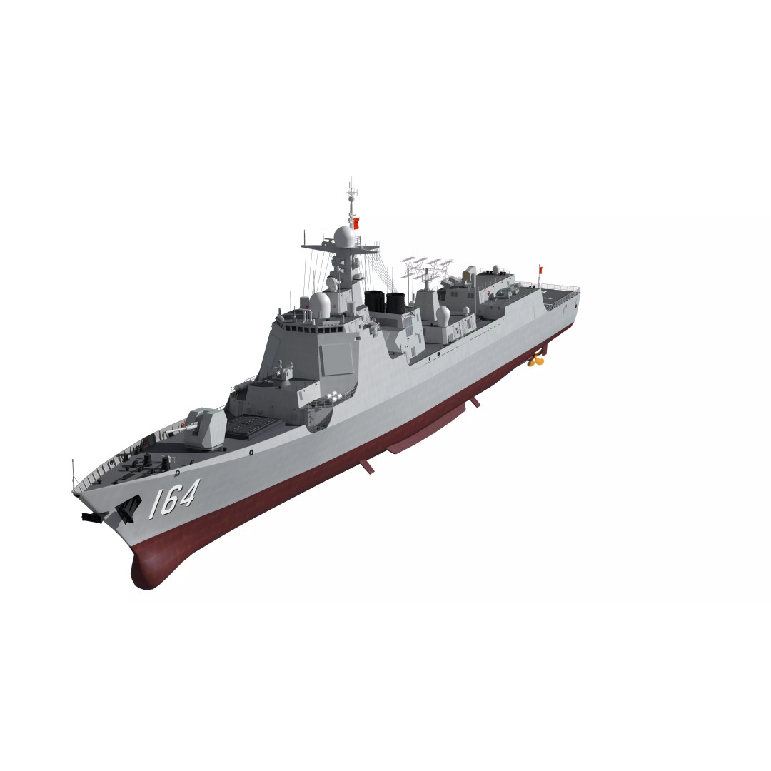 Type 052D Guided-Missile Destroyer 3D Model – High Poly Military Watercraft, FBX, OBJ - View 12