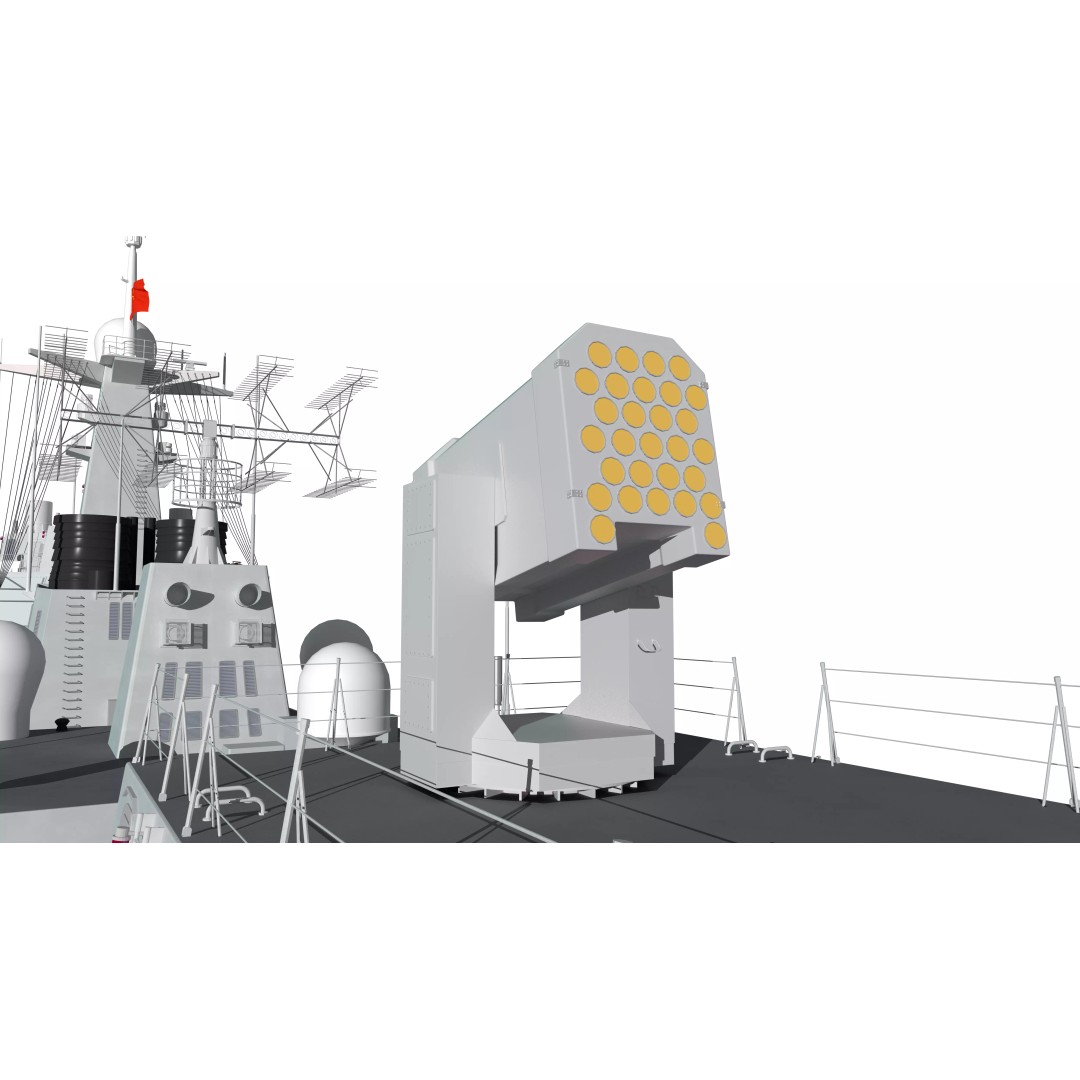 Type 052D Guided-Missile Destroyer 3D Model – High Poly Military Watercraft, FBX, OBJ - View 22