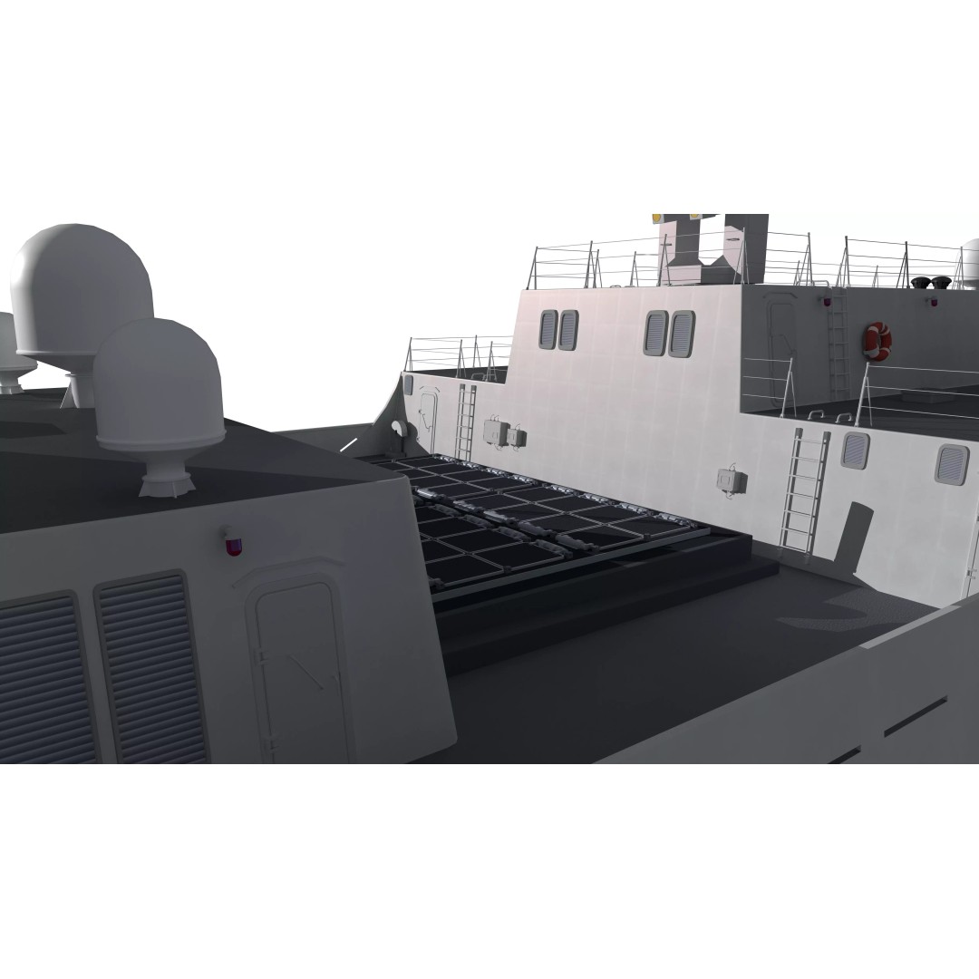 Type 052D Guided-Missile Destroyer 3D Model – High Poly Military Watercraft, FBX, OBJ - View 23