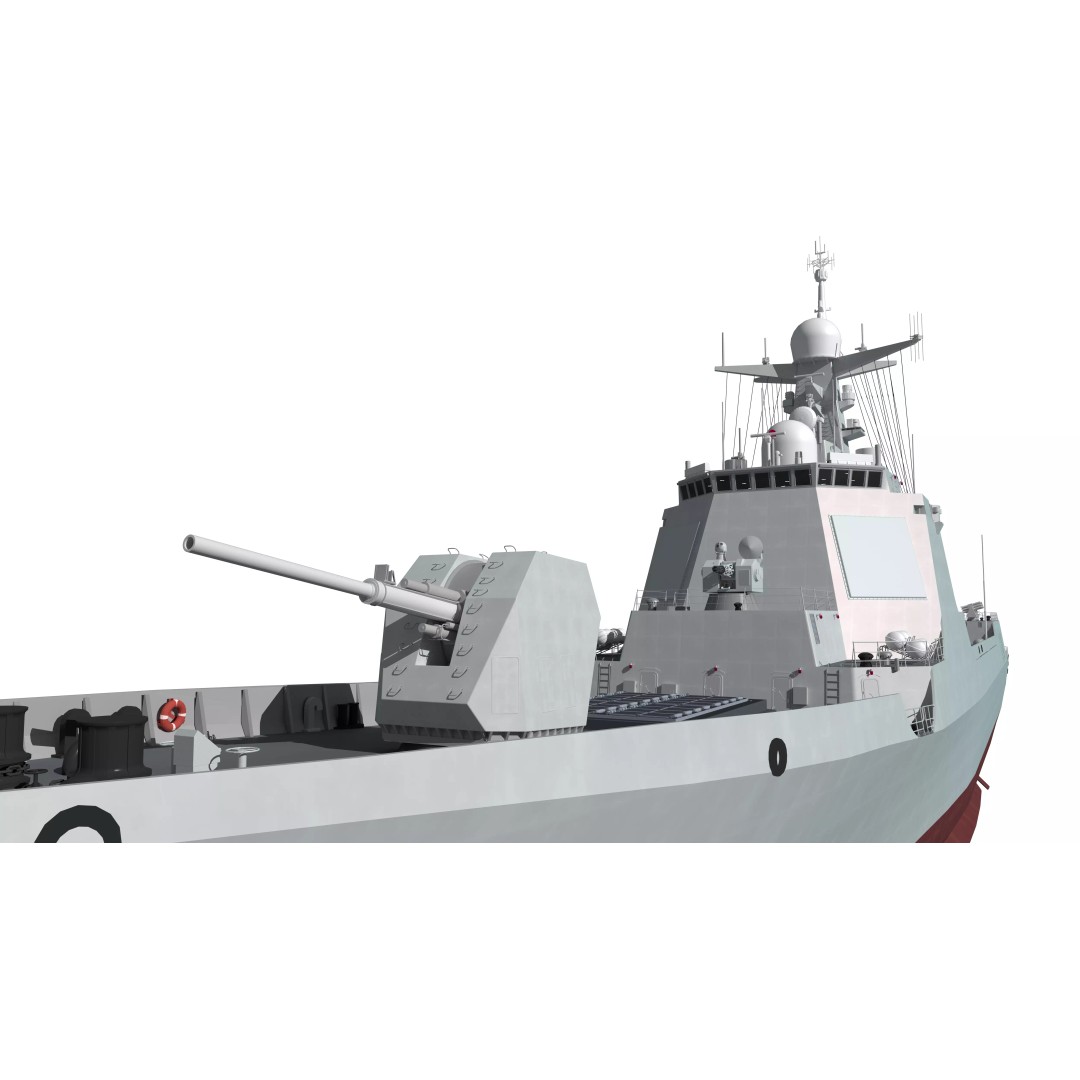 Type 052D Guided-Missile Destroyer 3D Model – High Poly Military Watercraft, FBX, OBJ - View 24