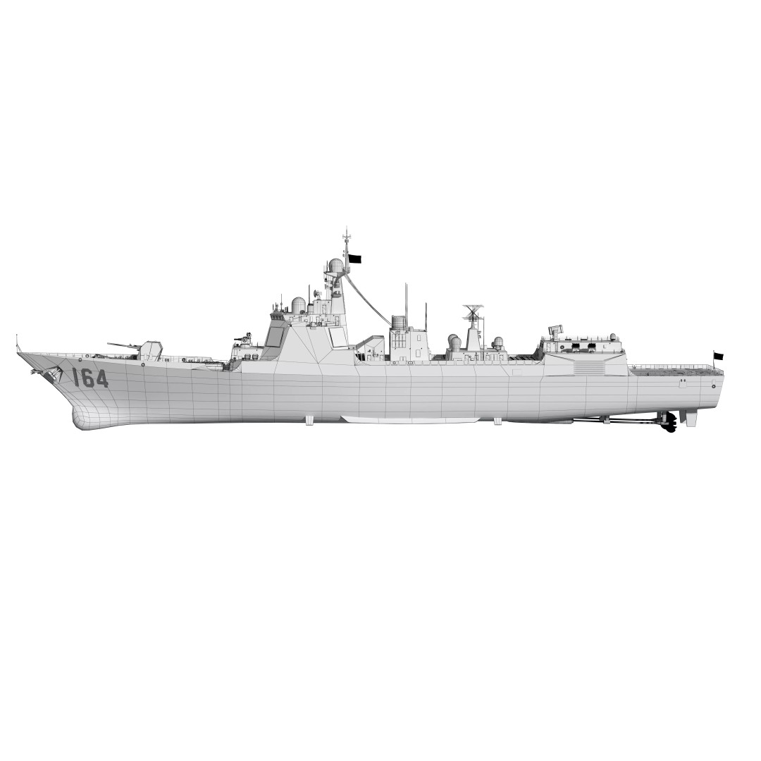 Type 052D Guided-Missile Destroyer 3D Model – High Poly Military Watercraft, FBX, OBJ - View 29
