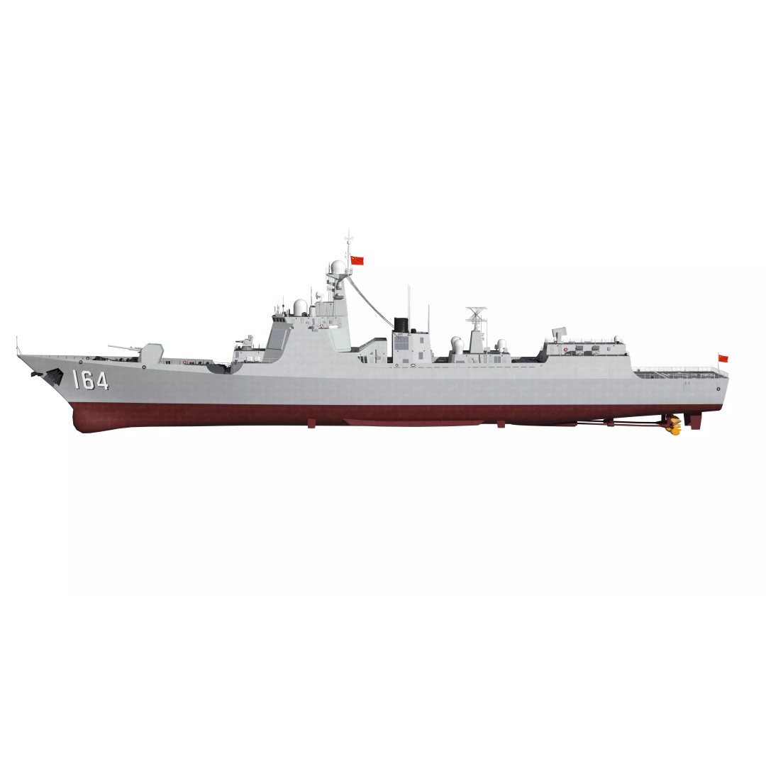 Type 052D Guided-Missile Destroyer 3D Model – High Poly Military Watercraft, FBX, OBJ - View 3