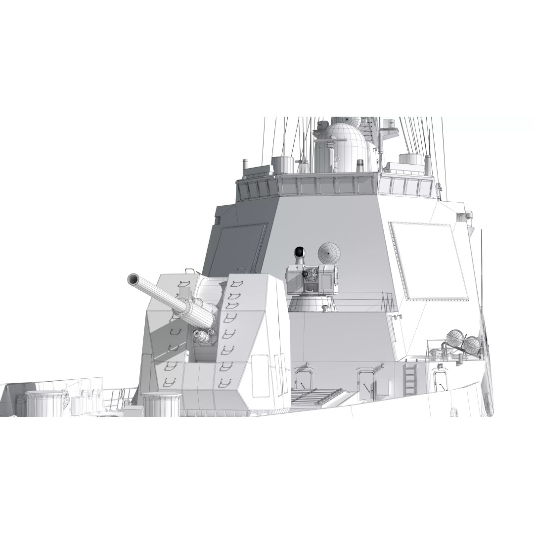 Type 052D Guided-Missile Destroyer 3D Model – High Poly Military Watercraft, FBX, OBJ - View 37