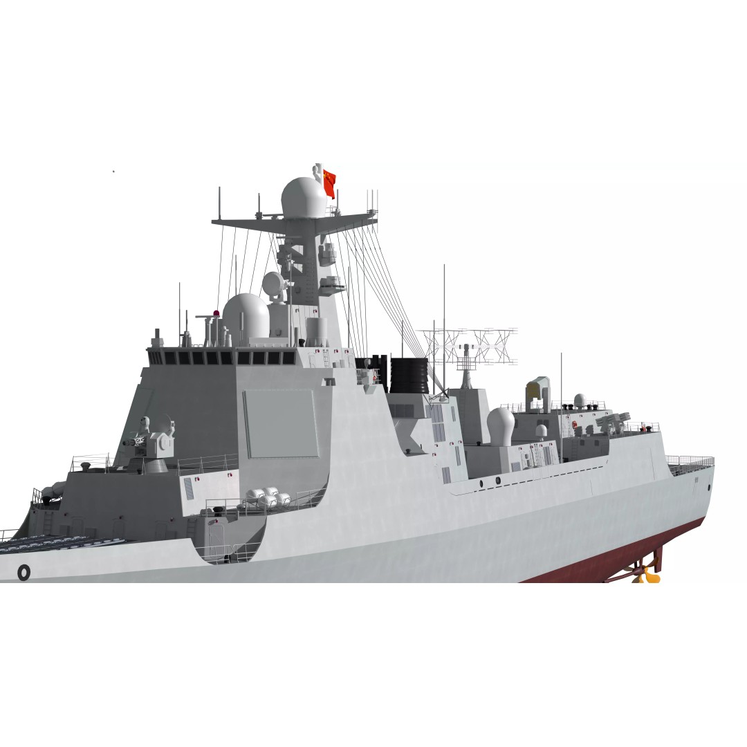 Type 052D Guided-Missile Destroyer 3D Model – High Poly Military Watercraft, FBX, OBJ - View 5