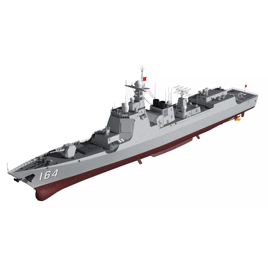 Type 052D Guided-Missile Destroyer 3D Model – High Poly Military Watercraft, FBX, OBJ - View 9