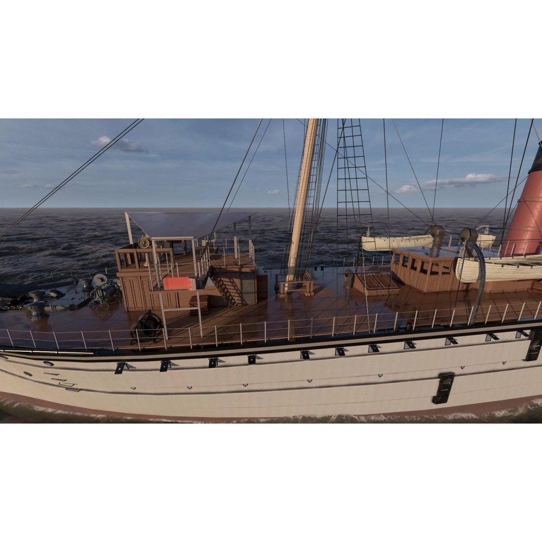 Japanese Navy Merchant Ship 3D Model – Late 19th Century, PBR Textured - View 11