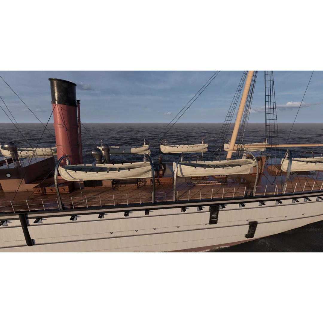 Japanese Navy Merchant Ship 3D Model – Late 19th Century, PBR Textured - View 14