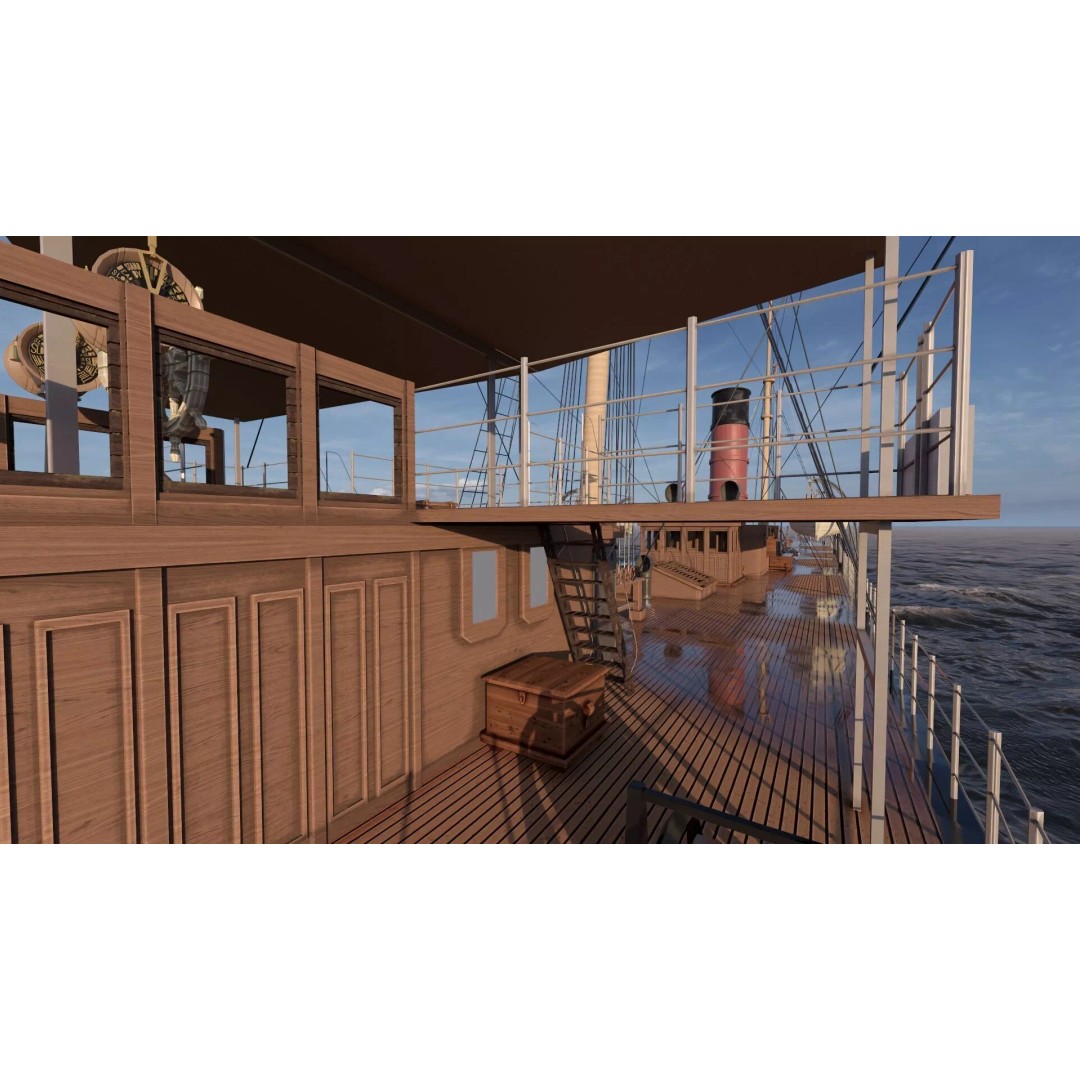 Japanese Navy Merchant Ship 3D Model – Late 19th Century, PBR Textured - View 27