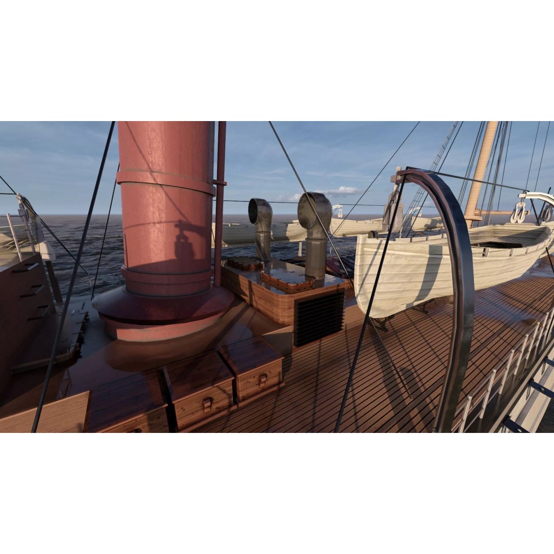 Japanese Navy Merchant Ship 3D Model – Late 19th Century, PBR Textured - View 32